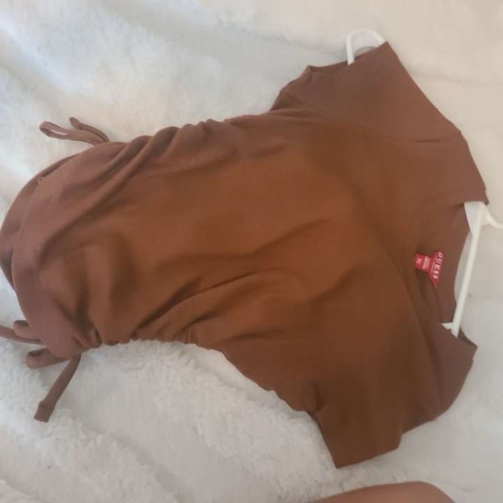 Guess Brown Ruched Bodysuit
